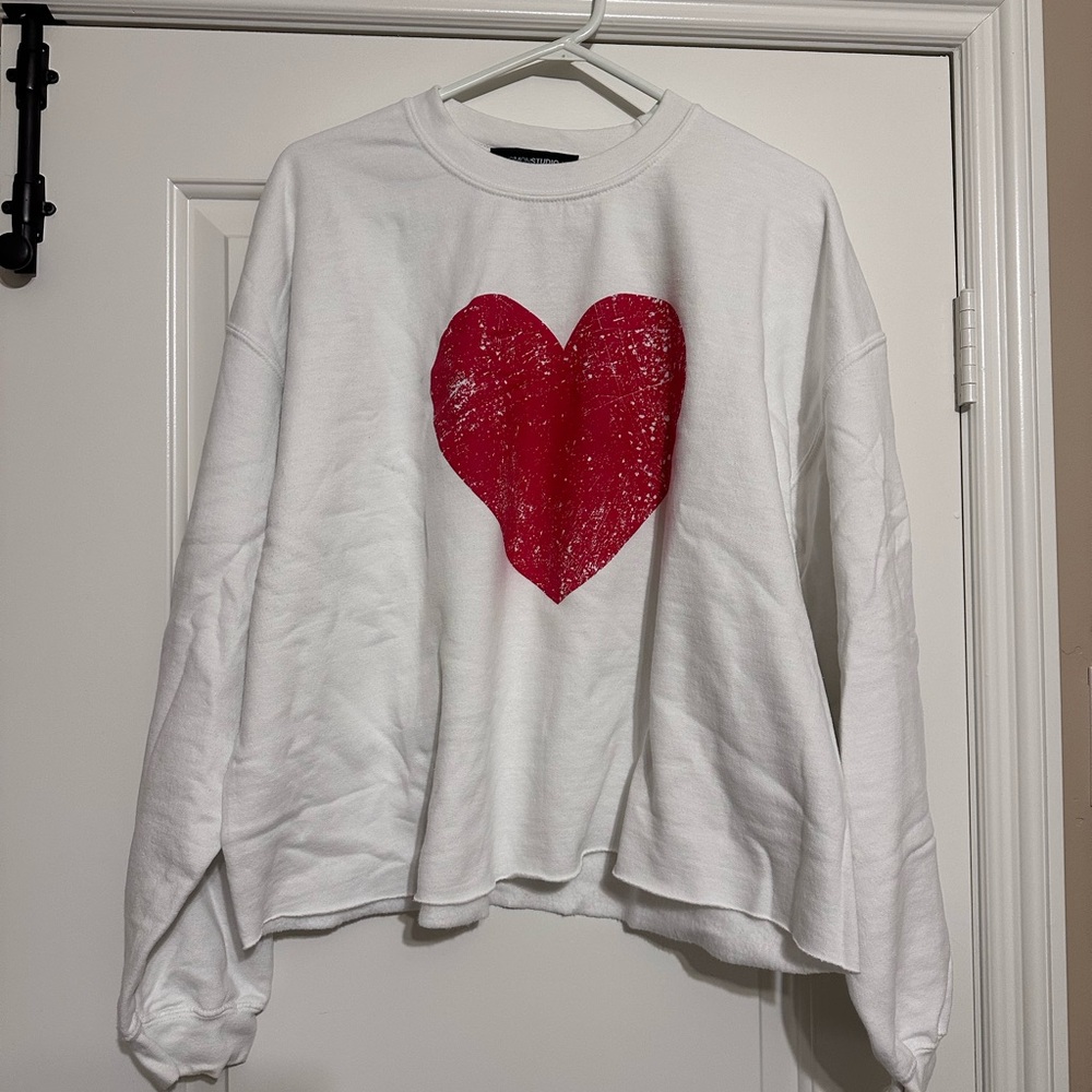 White Sweater with Red Heart